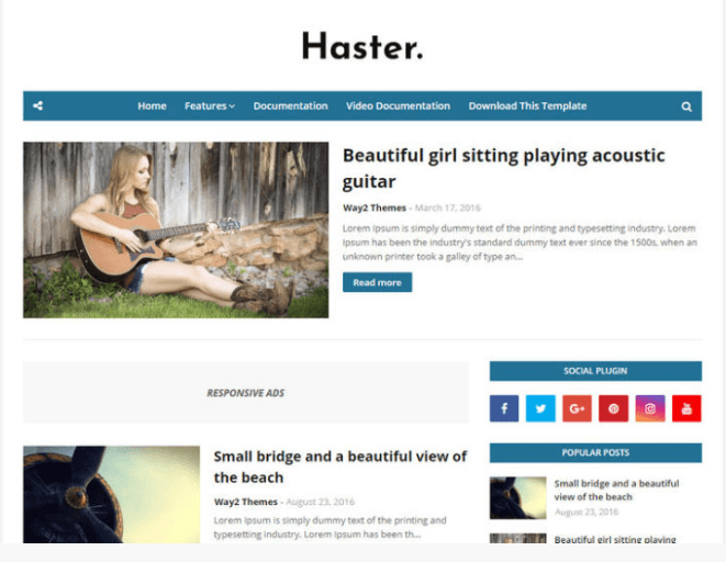 haster blogger template